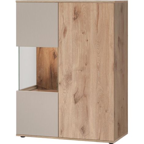 Meuble de Rangement Bas Rainuré "Catalina" 120cm Naturel