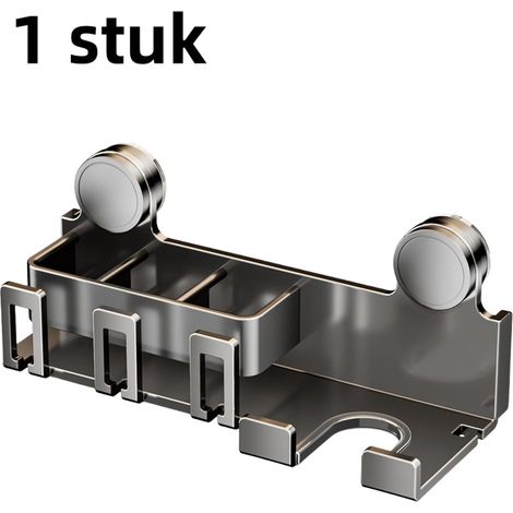 Étagère de rangement à ventouse pour brosse à dents et sèche cheveux support mural pour salle de bain et WC sans perçage couleur bronze (1/5)