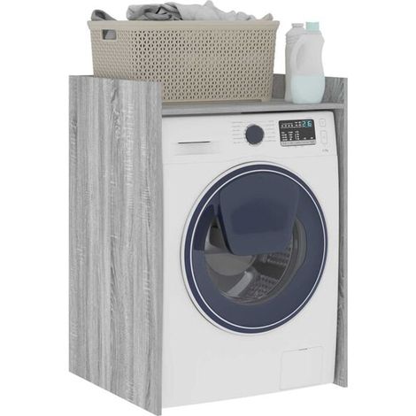 Meuble Lavabo Sonoma Gris 67,5 x 62 x 97 cm - Armoire de Salle de Bain avec Plan de Travail Intégré et Rangement Moderne (1/5)