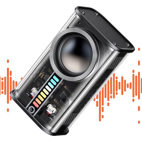 Enceinte Bluetooth sans fil transparente Mecha : enceinte Bluetooth, enceinte Bluetooth 5.3