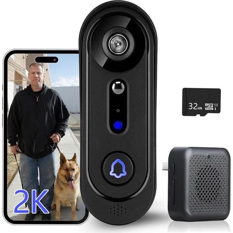 Videocitofono senza abbonamento, campanello con telecamera, videocitofono wireless, sicurezza domestica, controllabile tramite app, campanello intelligente, senza costi aggiuntivi. (1/5)