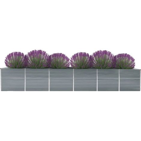 Hochbeet, verzinkter Stahl, 480 x 80 x 77 cm, für den Außenbereich, rostfrei, integrierte Entwässerung (1/5)