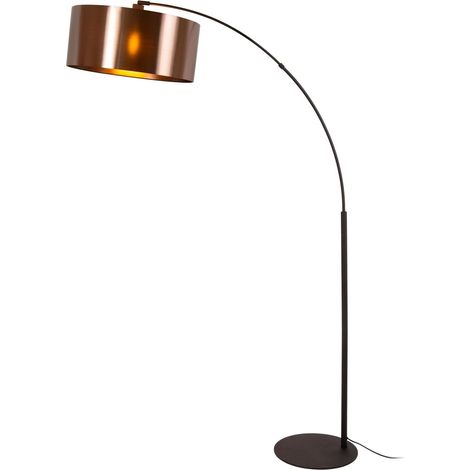 Lampadaire arceau noir et cuivre - e27 - lucide - rankos 224061495 224061495 224061495 (1/5)