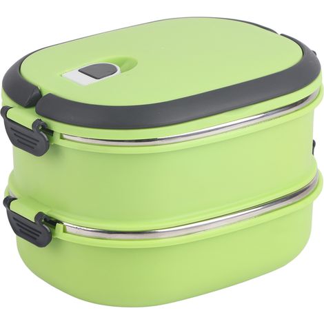 Boîte-repas isotherme en acier inoxydable à double couche, pour pique-nique extérieur, contenant thermique portable. (1/5)
