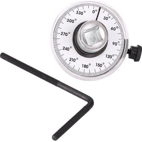Pair Lntyq Jauge de Serrage, Jauge d'Angle de Torsion, Angulaire Couples 360 °Ajustable 1/2 Po Jauge Couples avec Entraînement Par Clé, Outil Mesure Voiture de Jauge Angle Couples (1/5)