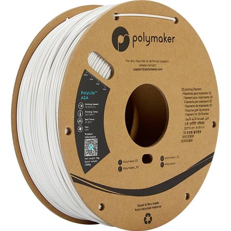Polymaker PF01002 PolyLite Filamento per stampante 3D ASA resistente ai raggi uv, resistente agli agenti atmosferici, r (1/5)