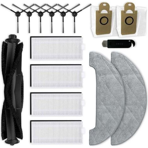 Replacement parts compatible with Honiture Q6 Pro, Laresar L6 Pro, Imou L11 Pro and Airrobo T10+: 1 main brush, 6 side brushes, 4 HEPA filters, 2 cleaning cloths, 2 bags--DTEKGAZ