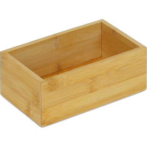 Scatola portaoggetti rettangolare multiuso 30 x 20 x 10 cm per cosmetici e strumenti in bambù naturale 130011392
