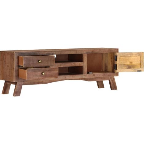 vidaXL TV-Möbel 110x30x40 cm Rohes Mangoholz