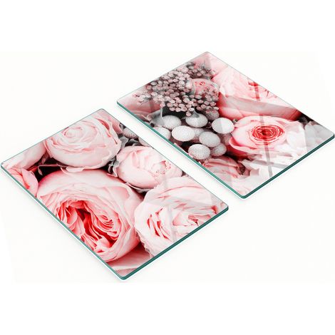 Taglieri da cucina decorativi in vetro con motivo floreale, 2x40x52 cm (1/5)