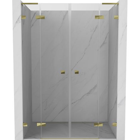 Mexen Lunar L Duo porte de douche pivotante 160 cm, transparentes, dorées - 834DL-160-000-50-00 (1/3)