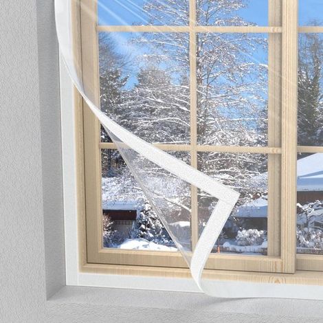 Kit di isolamento per finestre - kit antivento - isolamento interno - dimensioni regolabili - 200 x 200 cm - trasparente (1/5)