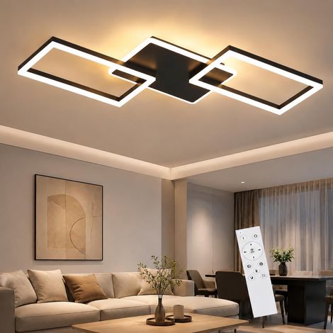 Lampe LED pour salon Grande lampe de salon noire à intensité variable (1/5)