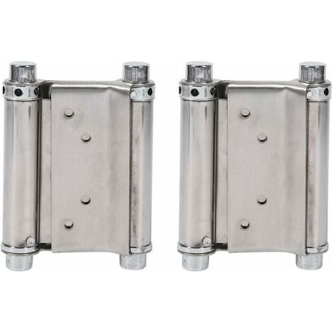 2Pcs Charnières À Ressort Double Action en Acier Inox Charnières de Porte de Saloon Gond Porte Battante, Capacité de Charge Jusqu'à 15 Kg (1/4)