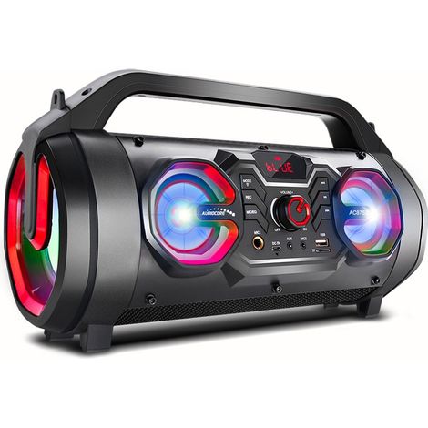 Audiocore AC875 Bazooka Altavoz Bluetooth portátil Boombox 30W (20W + 5Wx2) IPX4 A prueba de salpicaduras / Radio / microSD / Au (1/5)