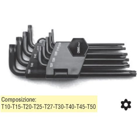 SERIE CHIAVI TORX CON FORO OMMA ( 9 PZ ) -OFFERTA-