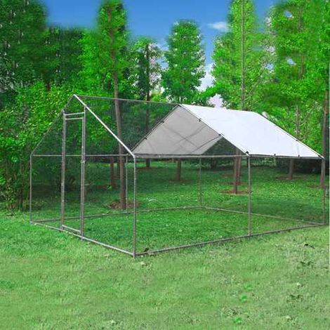 FoxHunter Chicken Pet Run Cage Walk In Coop Kennel Rabbit Dog Puppy Poultry Hen Animal Hutch House Enclosure Playpen Outdoor Shade Running 3X4X2M (1/9)