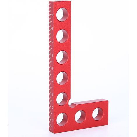 90°-Positionierwinkel, rechtwinkliges Lineal, Holzbearbeitungswerkzeug, metrisches Lineal 0–100 mm, rot (1/5)