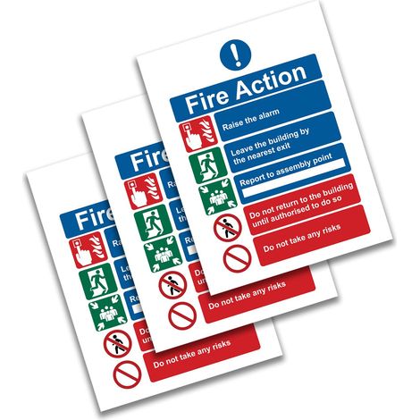Panneau Évacuation Incendie - 15 x 20 cm - Vinyle Auto-adhésif Mat - Conforme BS 5499 et EN ISO 7010 - Pour Extérieur et Intérieur - Lot de 3 (1/5)