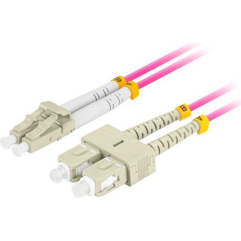 CABLE DE FIBRA OPTICA LANBERG 1M MULTI LC/UPC-SC/UPC DUPLEX LSZH OM4 50/125 3.0