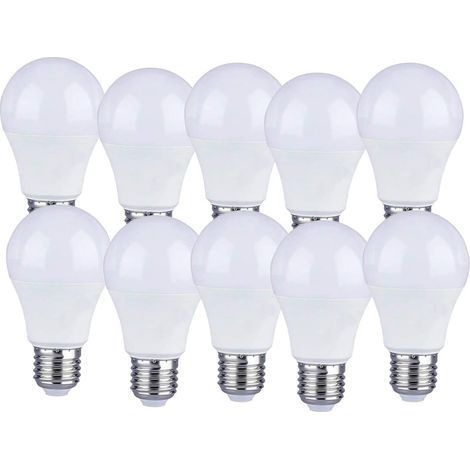 Lot de 10 Lot de 10 ampoules LED E27 9W A60 - Lumière blanche chaude 4000K - 806 Lumen (1/5)