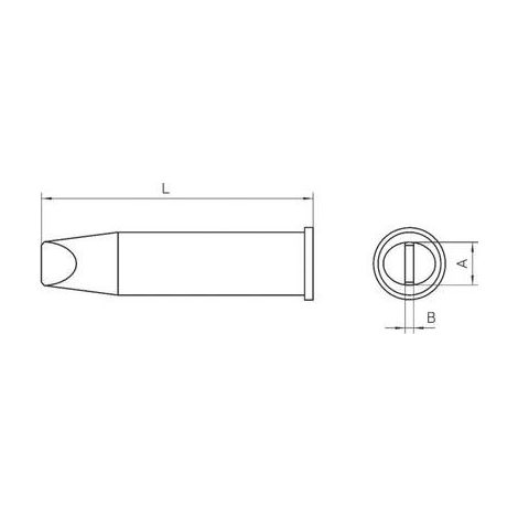 Weller XHT E punta de soldador forma cincel 7,6 mm