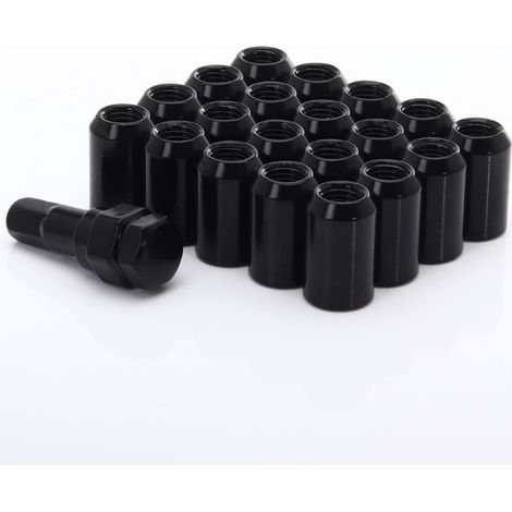 Radmuttern M12x1,25 – 32 mm – schwarz – 20 Stück plus Schraubenschlüssel (1/2)