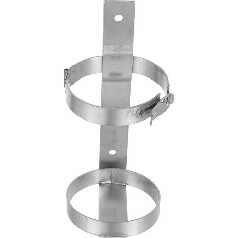 Support D'extincteur Extérieur en Acier Inoxydable Argenté, Design Gain de Place, Compatible Extincteurs de 2kg, pour Protection Incendie Résidentielle (1/5)