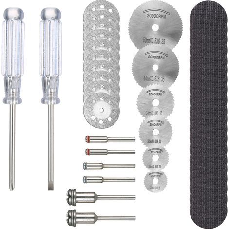 Ensemble de 45 disques de coupe pour mini scie circulaire, meules et disques à tronçonner pour outils rotatifs, avec coffret de rangement transparent. Accessoires de meulage électrique pour la découpe (1/5)