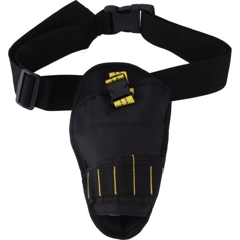 Sacoche de ceinture pour outils de perceuse multifonction, étui en toile Oxford pour clé et tournevis, noir (1/5)