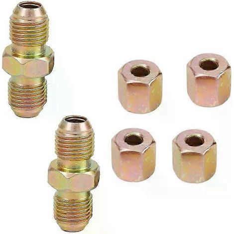 6 Stück Bremsleitungsverbinder aus Messing, 10 mm x 1 mm, 2-Wege-Verschraubungen mit Innen- und Außengewinde, passend für 3/16-Zoll-Bremsleitungen (Außendurchmesser) – JXLGV (1/5)