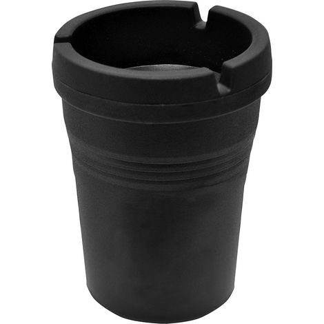 Juego de 2 ceniceros para coche, gran capacidad, herméticos, doble pared, resistentes al calor, negros