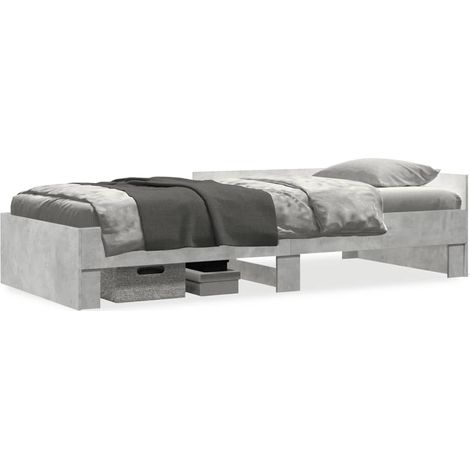 Maison Exclusive - Bettgestell Betongrau 90x200 cm Holzwerkstoff