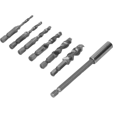 Jeu de Tarauds et Forets Métriques M3-M10 pour Acier et Aluminium, Ensemble d'Outils de Filetage Hexagonaux
