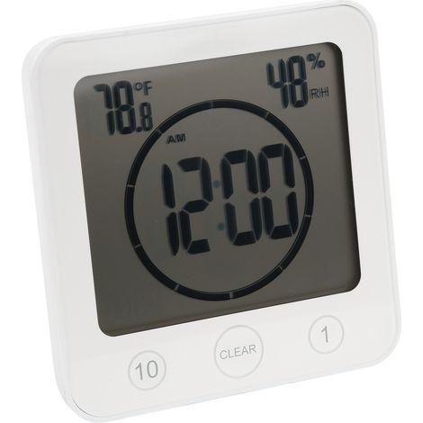 Weißes digitales Gartenthermometer für den Außenbereich mit Digitalanzeige, wasserdicht und mit integriertem Haken (1/5)