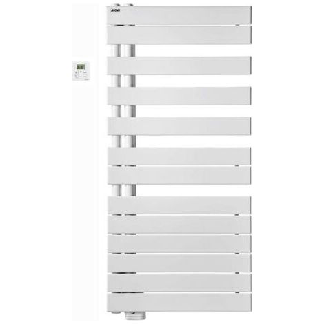 Acova – Sèche-serviette électrique asymétrique 750W – Design contemporain avec tubes plats – Régulation radio fréquence – Fixations discrètes