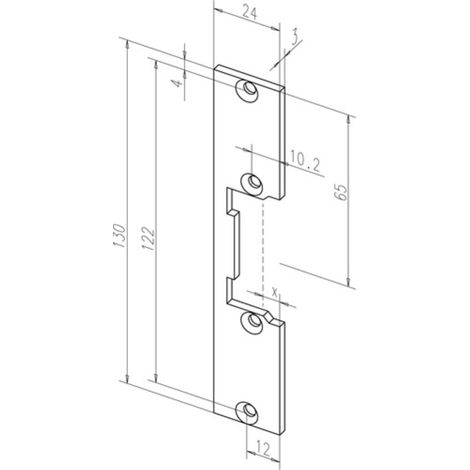 Contropiastra piana 096 VA lavorata, ad esempio 24xL.130mm DIN L / R ASSA ABLOY (1/3)