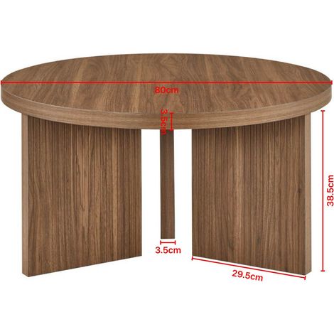 Mesa de centro redonda de MDF 80 cm, marrón OKMYHOME (1/5)