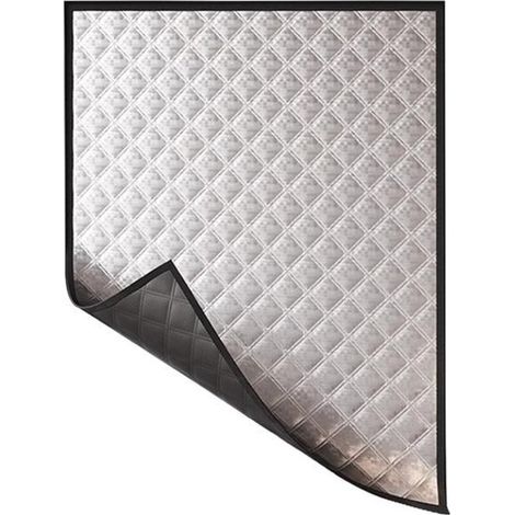 Rideaux d'hiver - Rideaux thermiques - Rideaux occultants - Pliable - Frais en été, chaud en hiver - Adapté aux chambres à coucher et aux salons - Kit d'isolation de fenêtre - 145 × 180 cm - Argent (1/5)