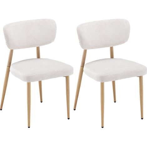 PPkrimnel Lot De 2 Chaises À Manger Beige Avec Pieds Couleur Chêne (1/4)