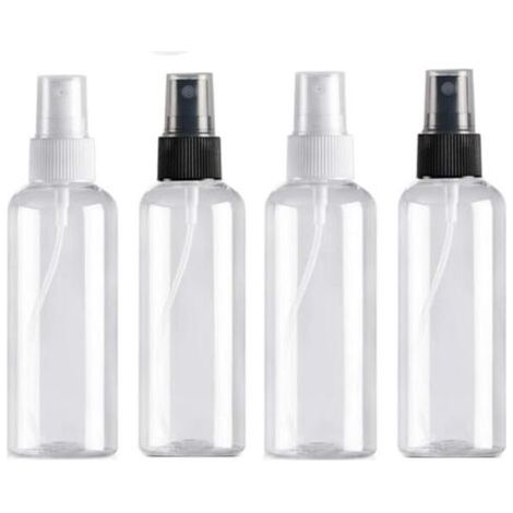 4PCS Flacon Vaporisateur - 100ml - Bouteille de Voyage Vide - Plastique Réutilisables - Transparent - Atomiseur De Poche - Bouteilles de Pulvérisation - Spray Sous-Bouteilles de Cosmétiques (1/5)