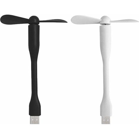 Ventilateurs USB,Petit ventilateur,USB petit ventilateur, 2 pcs Ventilateur USB Portable,Ventilateur USB Réglable à 360°, Silencieux Ventilateur,USB Ventilateur Portable Rechargeable de Poche