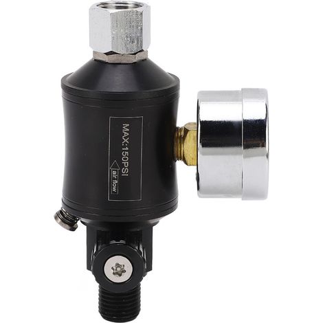 Régulateur de pression pour pistolet à peinture avec manomètre, filtre et valve de réglage 1/4 NPT (1/5)
