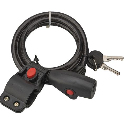 Antifurto Twisty, cavo d'acciaio, bicicletta, 8mmx1,5m, 2 chiavi - THIRARD