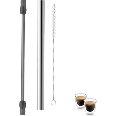 Milchschlauch kompatibel mit Siemens-Ersatzteil, Milchschlauch, Edelstahl-Milchschlauch und Reinigungsbürste, kompatibel mit Siemens-Kaffeevollautomaten (dunkelgrau) (1/4)