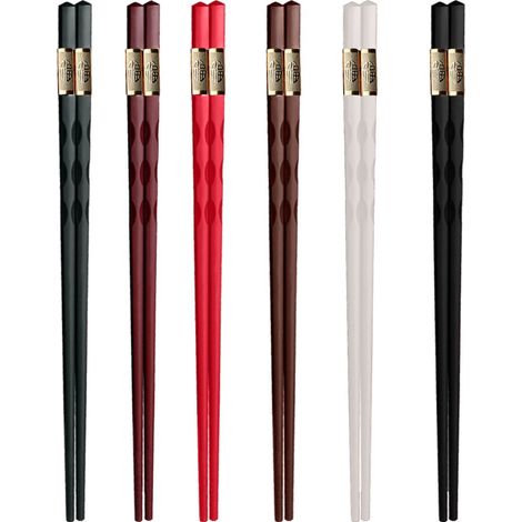 Baguettes - Chinoises - Longues Pointes Antidérapantes - 6 Paires - Pour Cuisine Asiatique (1/5)