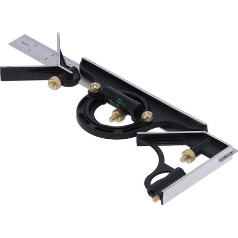 Pied à coulisse, rapporteur et outil de mesure en acier inoxydable pour le travail du bois, 300 mm (1/5)