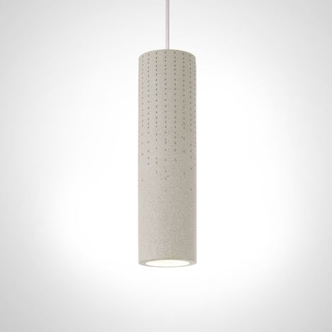 Paco Home Luminaire à suspension , GU10, luminaire pour séjour, salle à manger, cuisine, réglable en hauteur Béton Grès Blanc, Sans ampoules (1/5)