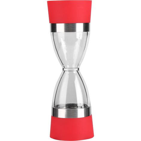 Zerodis 2 en 1 Double Embout Manuel Sel Poivre Shaker Moulin de Cuisine Outil de fraisage avec Corps Transparent réglable Rotor en céramique, Red. (1/5)