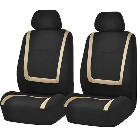 Stoffen autostoelhoezen voor de voorstoelen – Autostoelhoezen met lage rugleuning en afneembare hoofdsteun – Universele pasvorm – Wasbare autostoelhoezen – voor SUV's, sedans, (1/5)